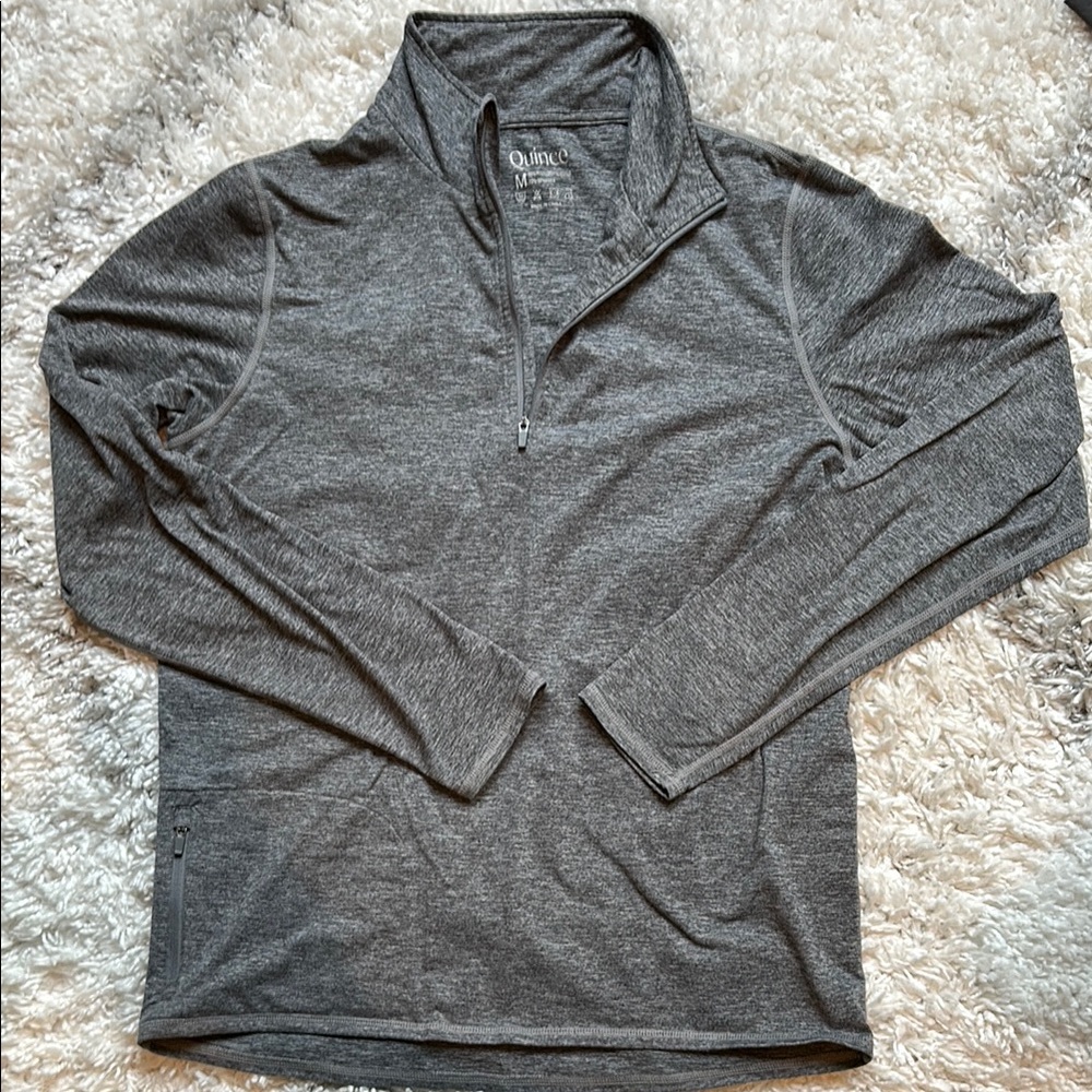 Quince Men’s Performance Quarter-Zip Jacket | Size M | Gray | Good Condition